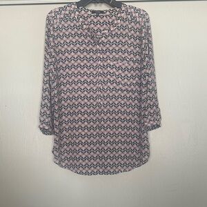NYDJ Pink and Black Patterned Blouse